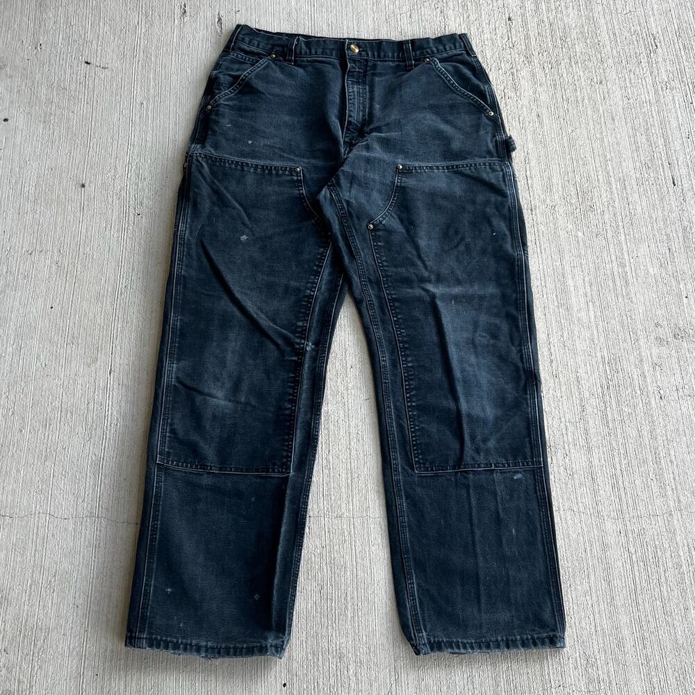 Carhartt faded black double knee work wear carpenter pants